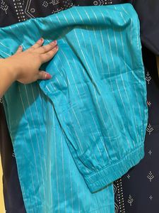 Elegant Navy Blue Embroidered Kurta