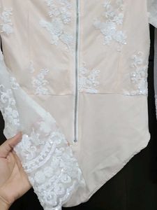 Party wear Sequins &amp; Lace Embellished Bodysuit