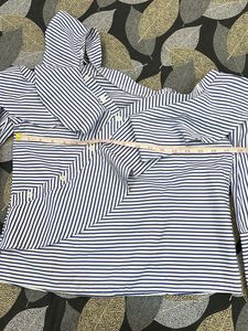 New Designer Chic Striped Ruffle Top