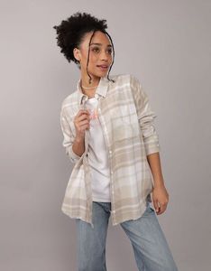 Plaid Button-Up Shirt