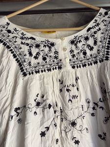 Embroidered Cream Blouse