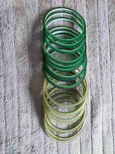 Set of 24 [12+12] green 2 shades Bangles
