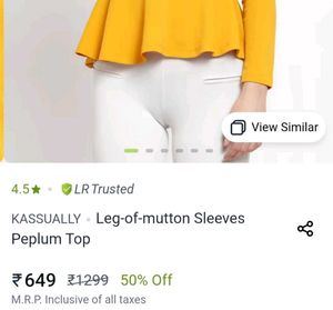Stylish Yellow Peplum Top from Lime Road