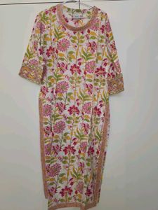 beautiful floral pure cotton kurta