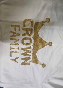 White Crown Family Graphic T-Shirt