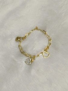Gold Heart Charm Bracelet