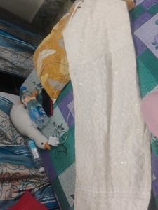 Elegant White Embroidered kurti