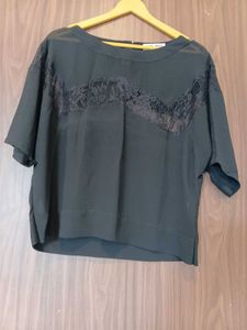Vero Moda Black Lace Trim Top