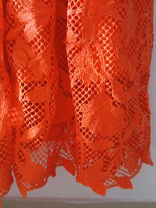 Bright Orange Crochet Lace Dress From Europe