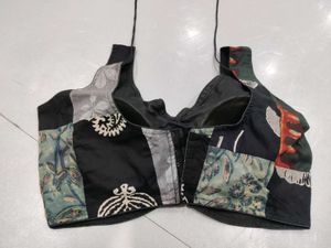 Color Block Abstract Blouse Combo