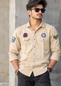 Men's Casual Patch Shirt