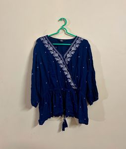 Blue Peplum Top