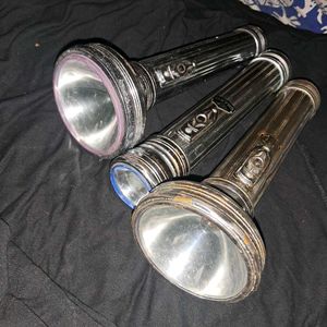1970-80s Vintage steel battery torches.