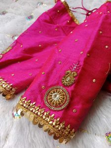 Stunning Pink Embellished Work Blouse