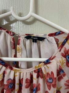 Floral Print Smocked Waist Dress