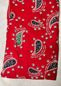 Pure Cotton Red Paisley Print Nightgown