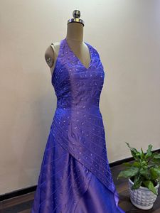 Purple Beads Embellished Gown