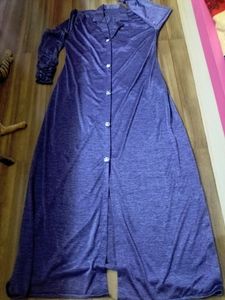 Vintage Purple Button-Down Abaya
