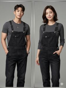 Next Carbon Black Overalls - Stretchable & Trendy