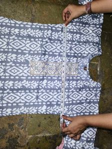 Elegant Grey Printed Kurta Set
