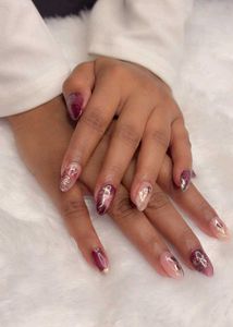 Elegant Burgundy Press-On Nails. (Customizable)