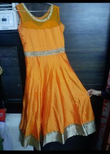 Orange Anarkali Dress