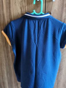 Women Navy Blue Polo T-shirt