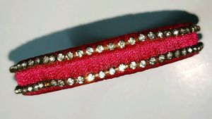 Bangles stone chain &amp; Resham one piece hand made