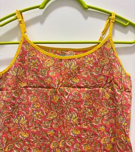 Floral Strappy Kurti With Adjustable Straps