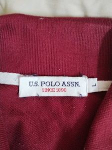 USPA Maroon Polo T-Shirt (SIZE- L)
