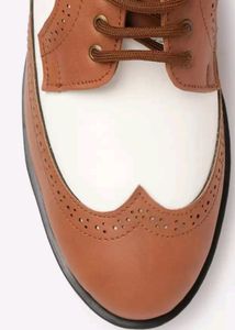 Roadster Brown&amp;White Colourblocked Platform Derbys