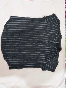 EASY BUY black with White printed Short Top