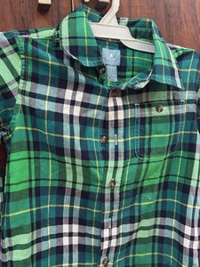 Green Plaid Long Sleeve Shirt