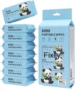 Mini Portable Wipes with Panda Design