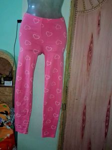 Cute Pink Heart Leggings