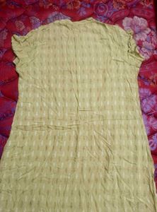 Light Olive Green Embroidered Kurta – Size M