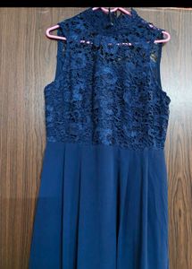 Elegant Navy Lace Dress