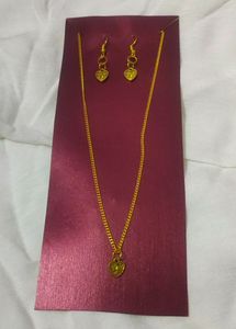 Chain Pendant And Earrings Set