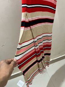 River Island – Striped Ribbed Maxi Dress