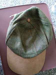 Tweed Baseball Cap with Suede Brim