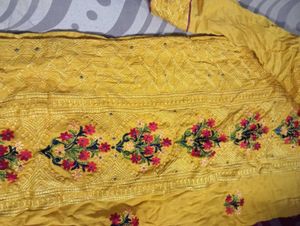 Beautiful Yellow Embroidered Kurta