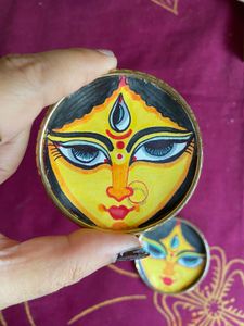 3 Hand-Painted Durga Maa Magnets