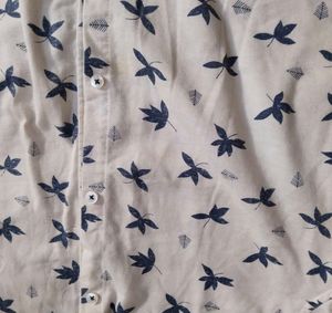 Men's Leaf Print Button-Up Shirt