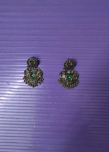 PRICE Drop Emerald Look Alike Green Antique Dangle