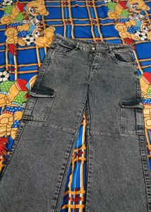 Stylish Dark Grey Cargo Jeans