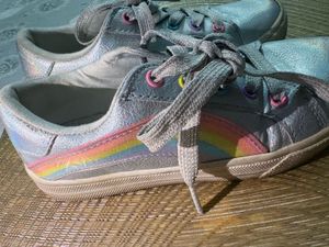 Girls Silver Sparkle Sneakers