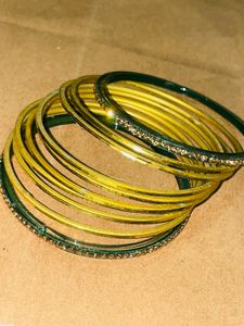 Set of Yellow and Green Bangles