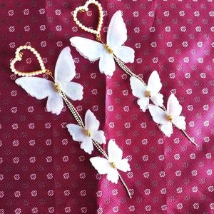 Savana White Butterfly Drop Earrings
