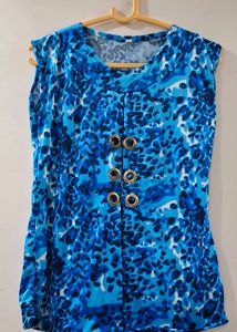 Blue Printed Top