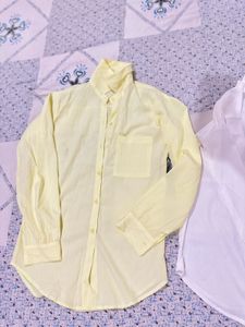 New Set of 2 Chic Yellow &amp; White Button-Up Shirts